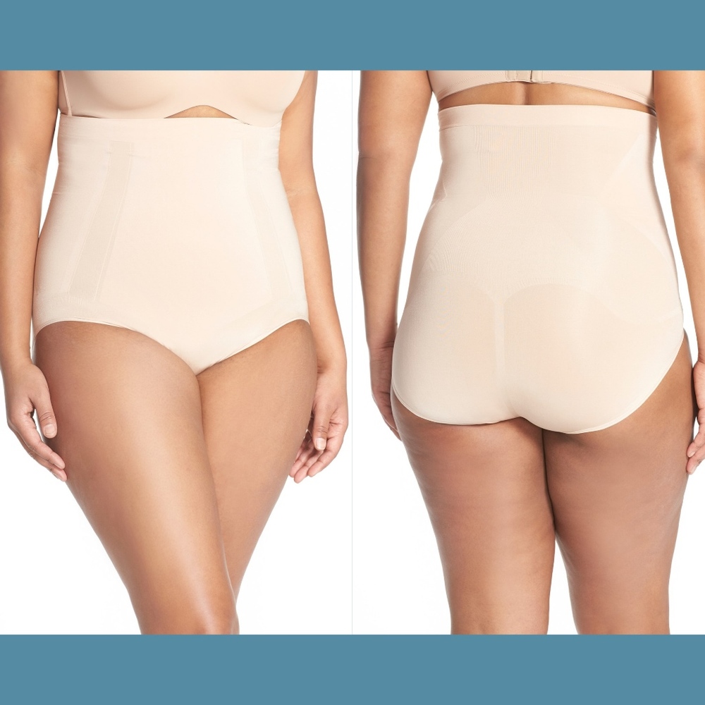 NEW $66 Spanx OnCore High Waist Briefs in Soft Nude [PLUS‎ SZ 3X ]